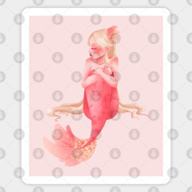 Pink Mermaid Magnet by ScintillaDesiderata 